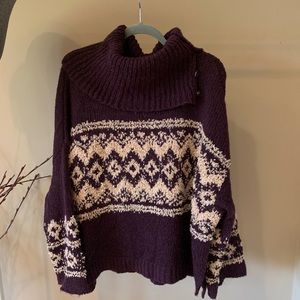 Free People Oversized Plum Sweater